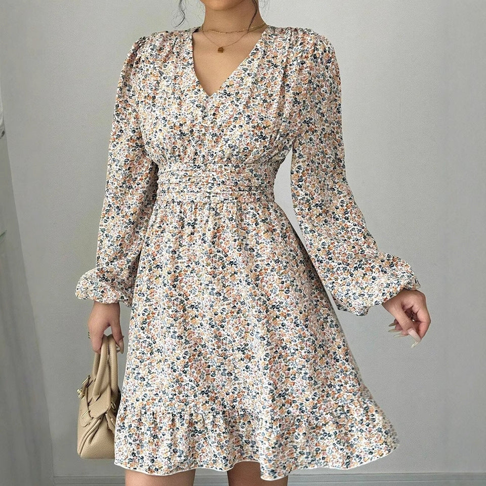 Printed Long-sleeve Dress