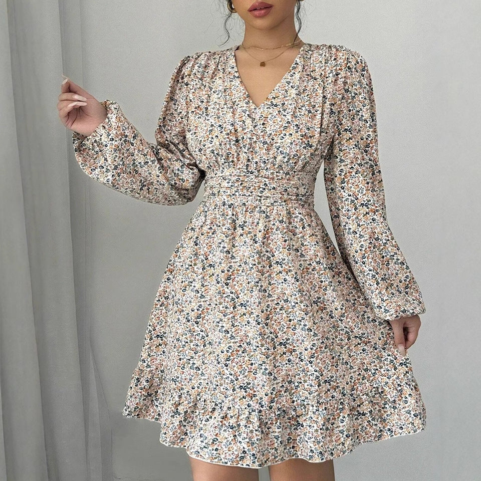 Printed Long-sleeve Dress