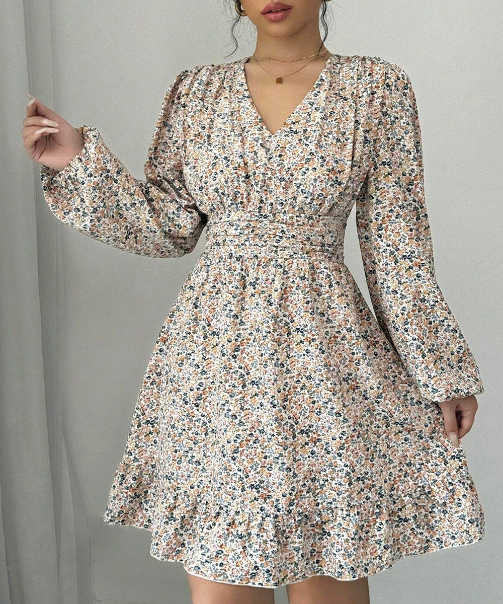 Printed Long-sleeve Dress