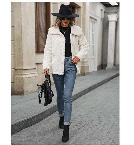 Double-sided Plush Casual Cardigan Coat